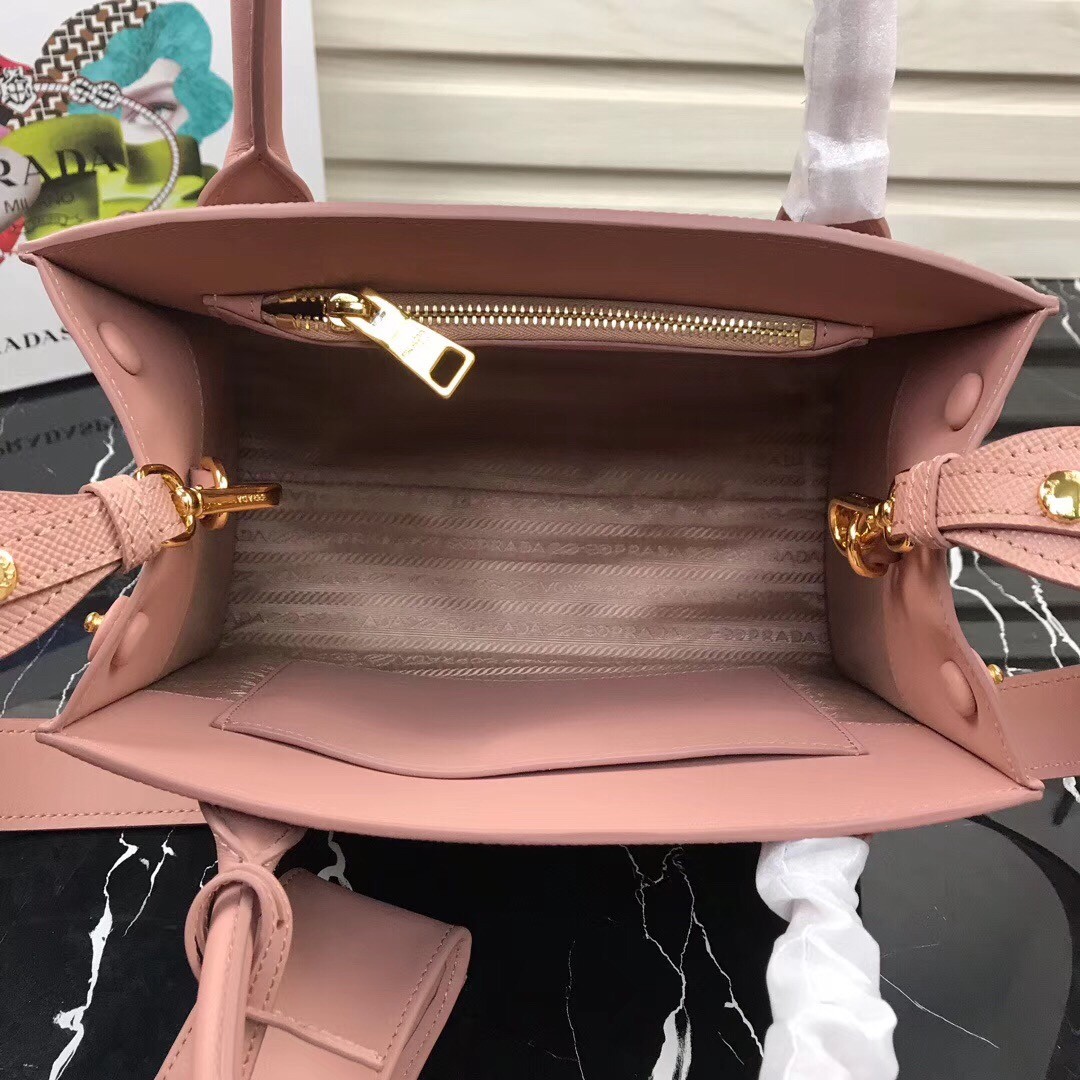 Pra*a large monochrome bag in nude saffiano leather