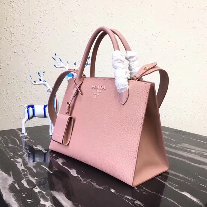 Pra*a monochrome bag in nude saffiano leather