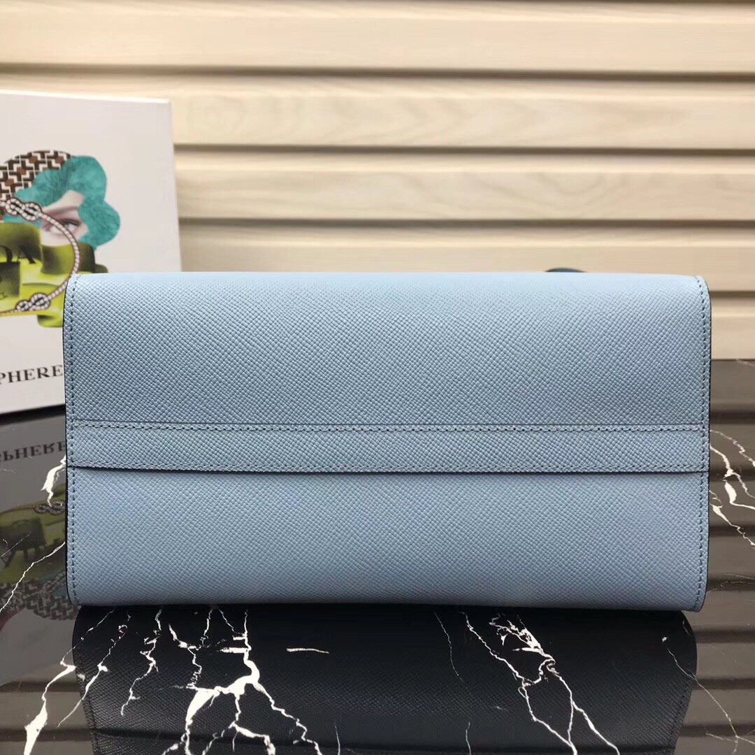 Pra*a monochrome bag in pale blue saffiano leather