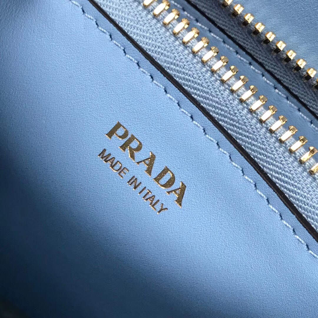 Pra*a monochrome bag in pale blue saffiano leather