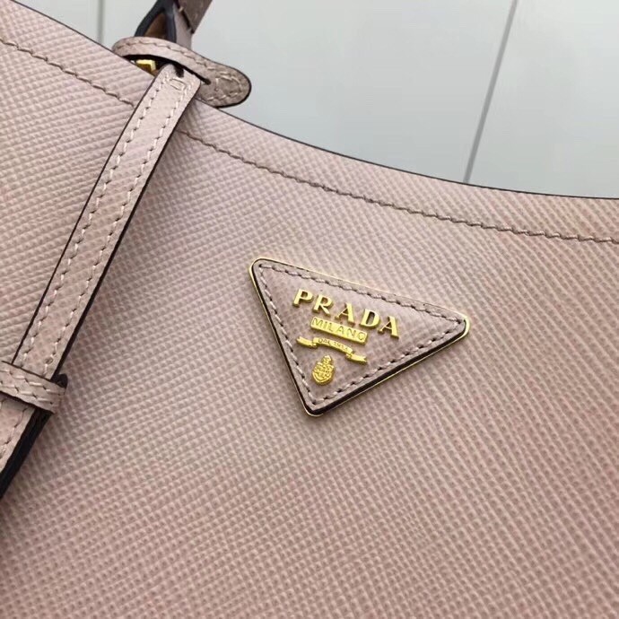 pra*a nude saffiano N0*H south double medium bag