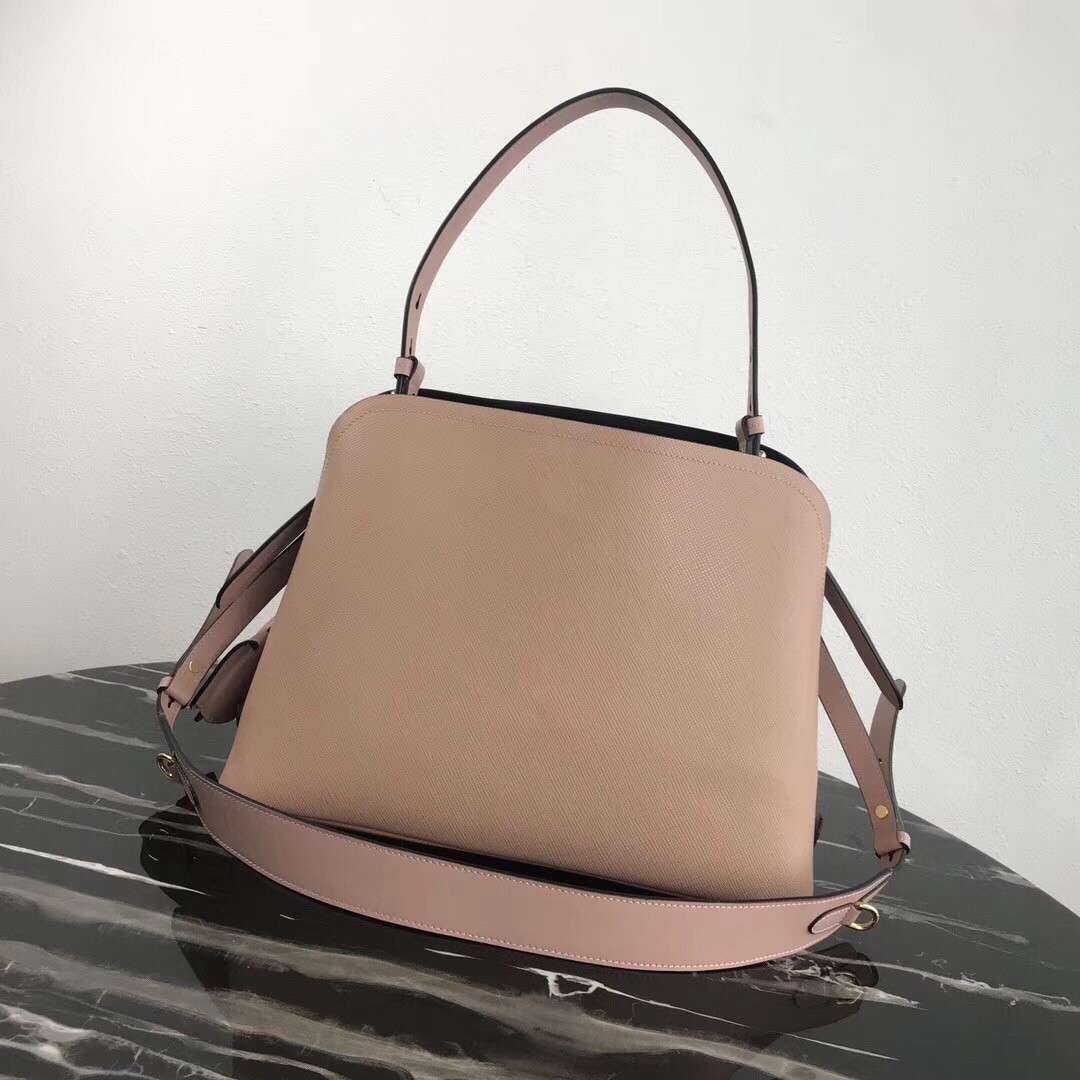 Pra*a matinee tote bag in powder saffiano leather