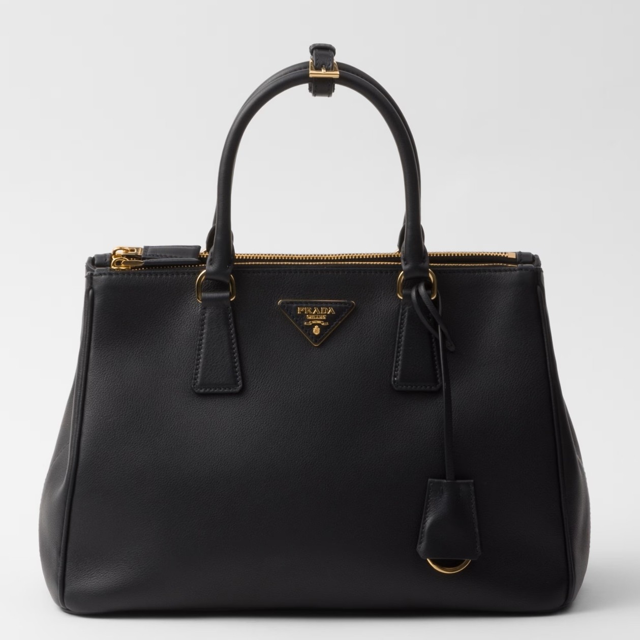 Pra*a galleria large tote bag in black calfskin
