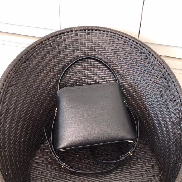 Pra*a matinee mini bag in black saffiano leather