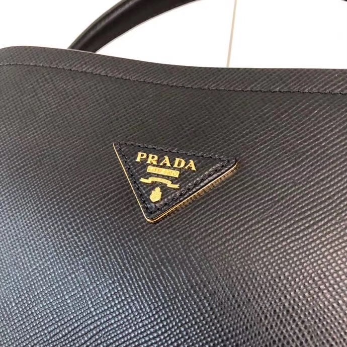 Pra*a matinee mini bag in black saffiano leather