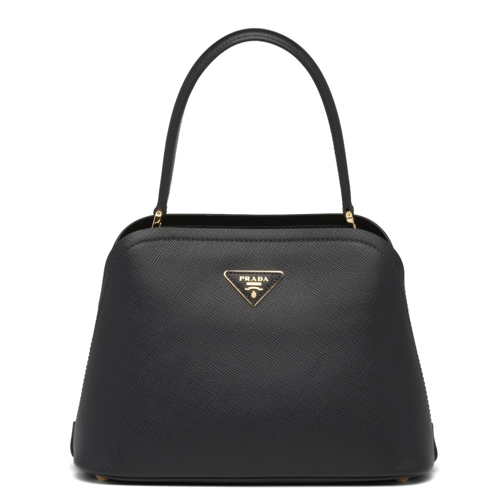 Pra*a matinee mini bag in black saffiano leather