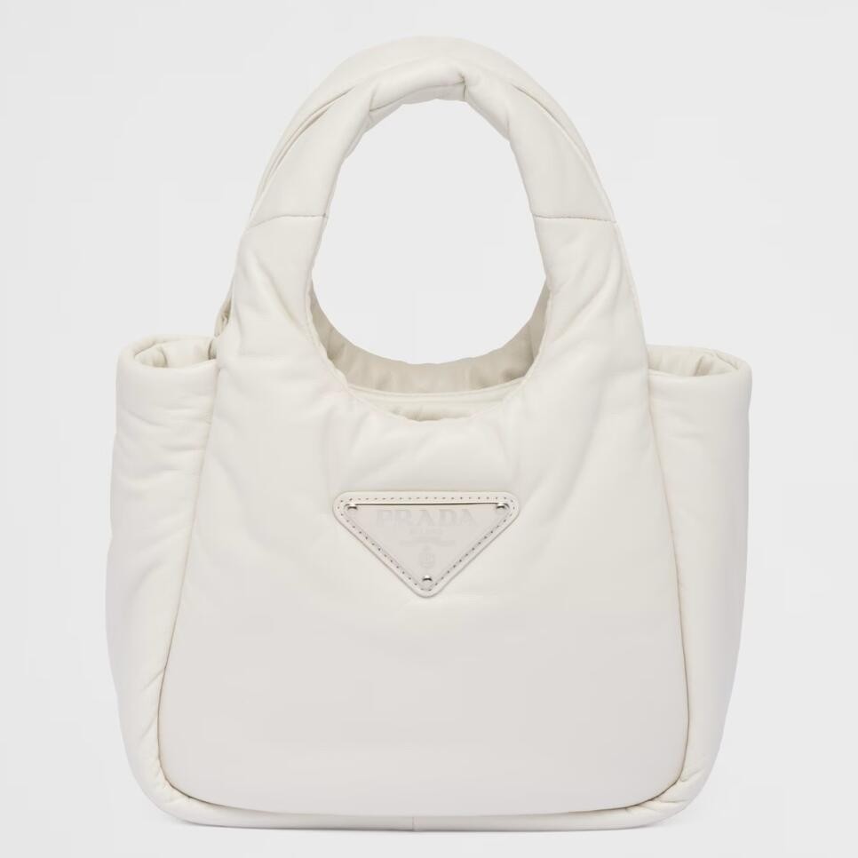 Pra*a small top-handle bag in white nappa leather