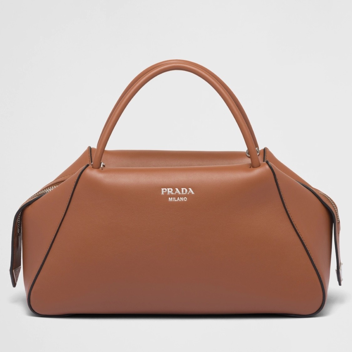 pra*a S*pernova medium handbag in brown leather