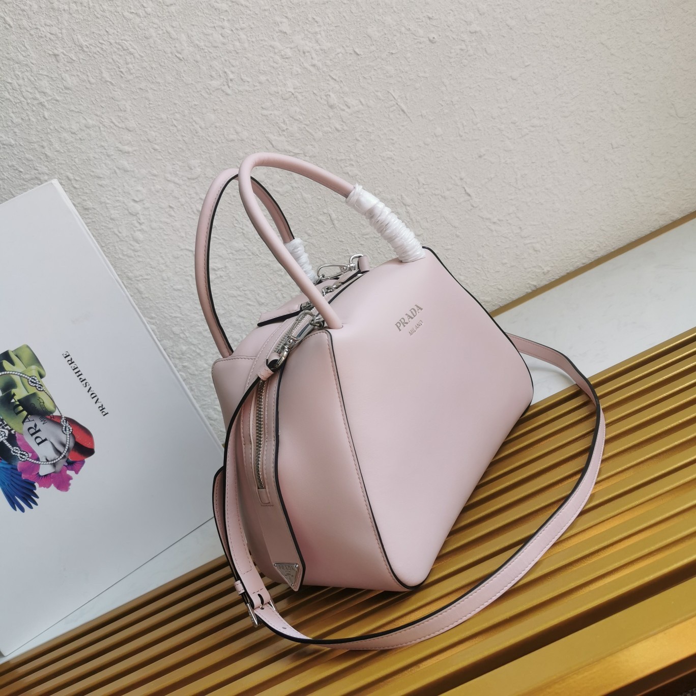 pra*a S*pernova small handbag in pink leather