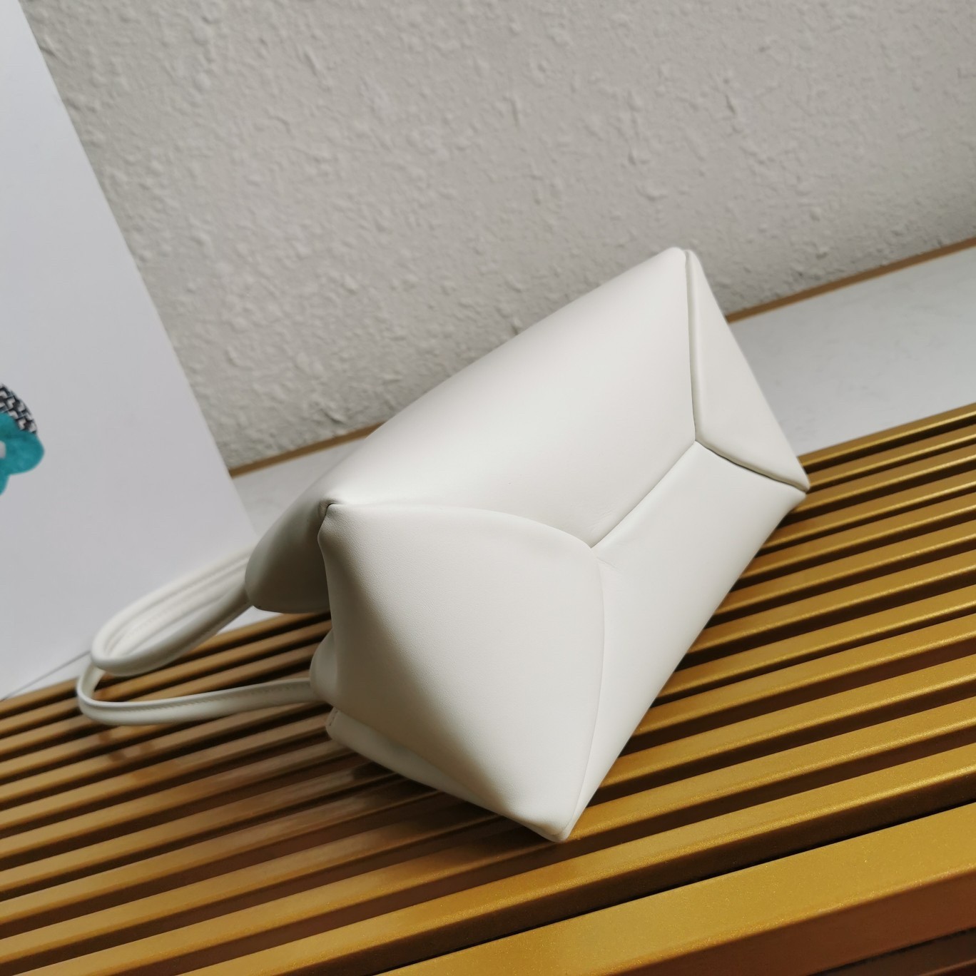 pra*a S*pernova small shoulder bag in white leather