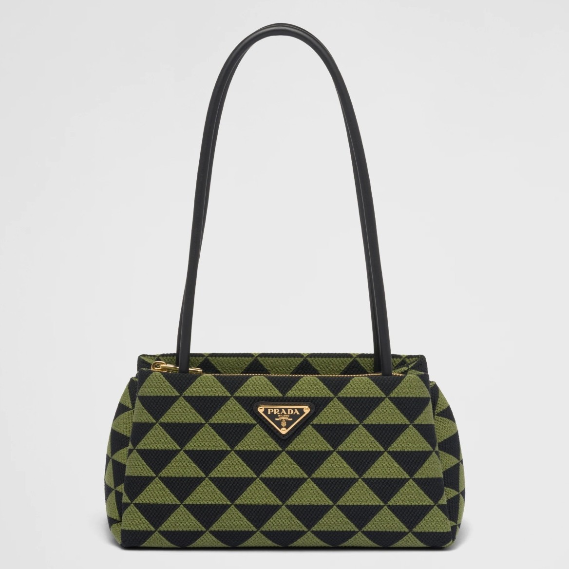 pra*a S*pernova small shoulder bag in black/green fabric