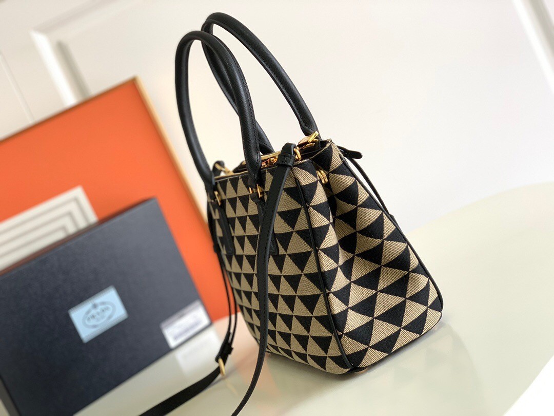Pra*a galleria small bag in jacquard fabric