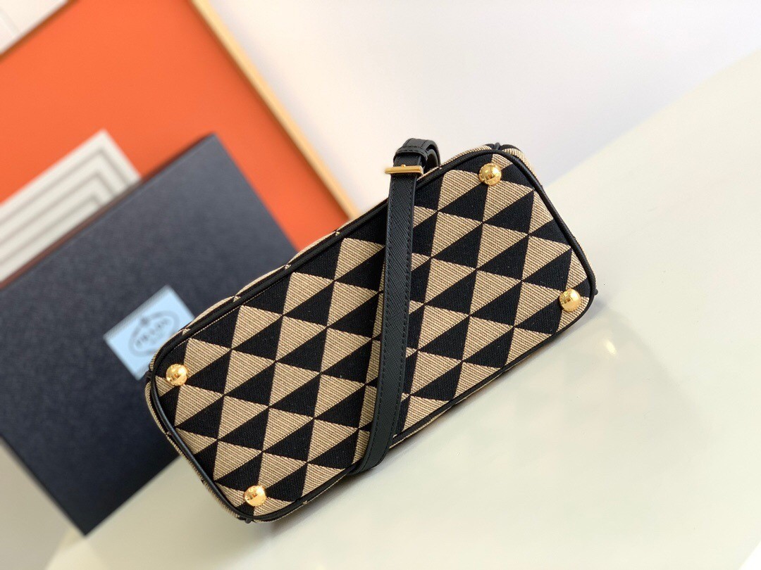 Pra*a galleria small bag in jacquard fabric