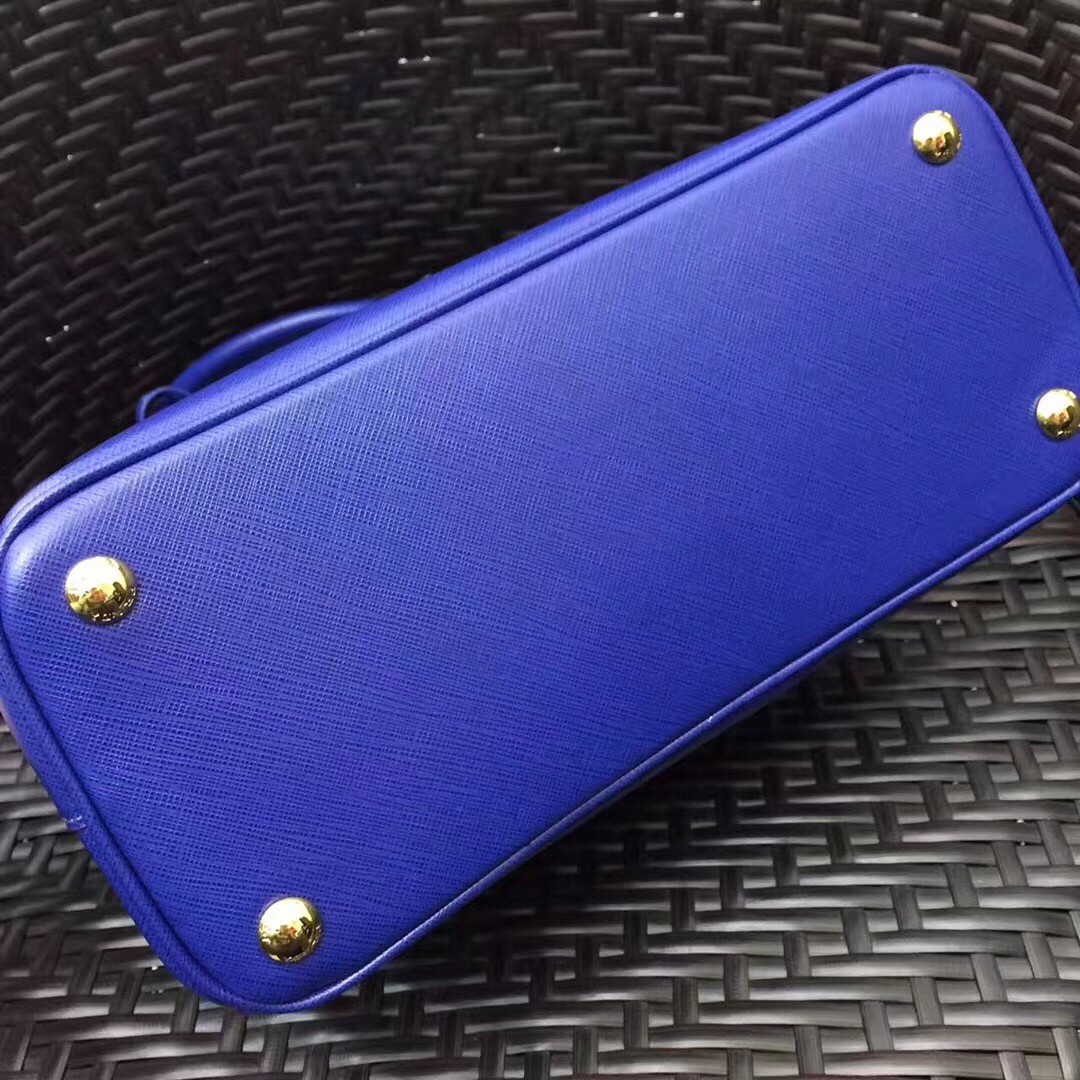 Pra*a small galleria bag in blue saffiano leather