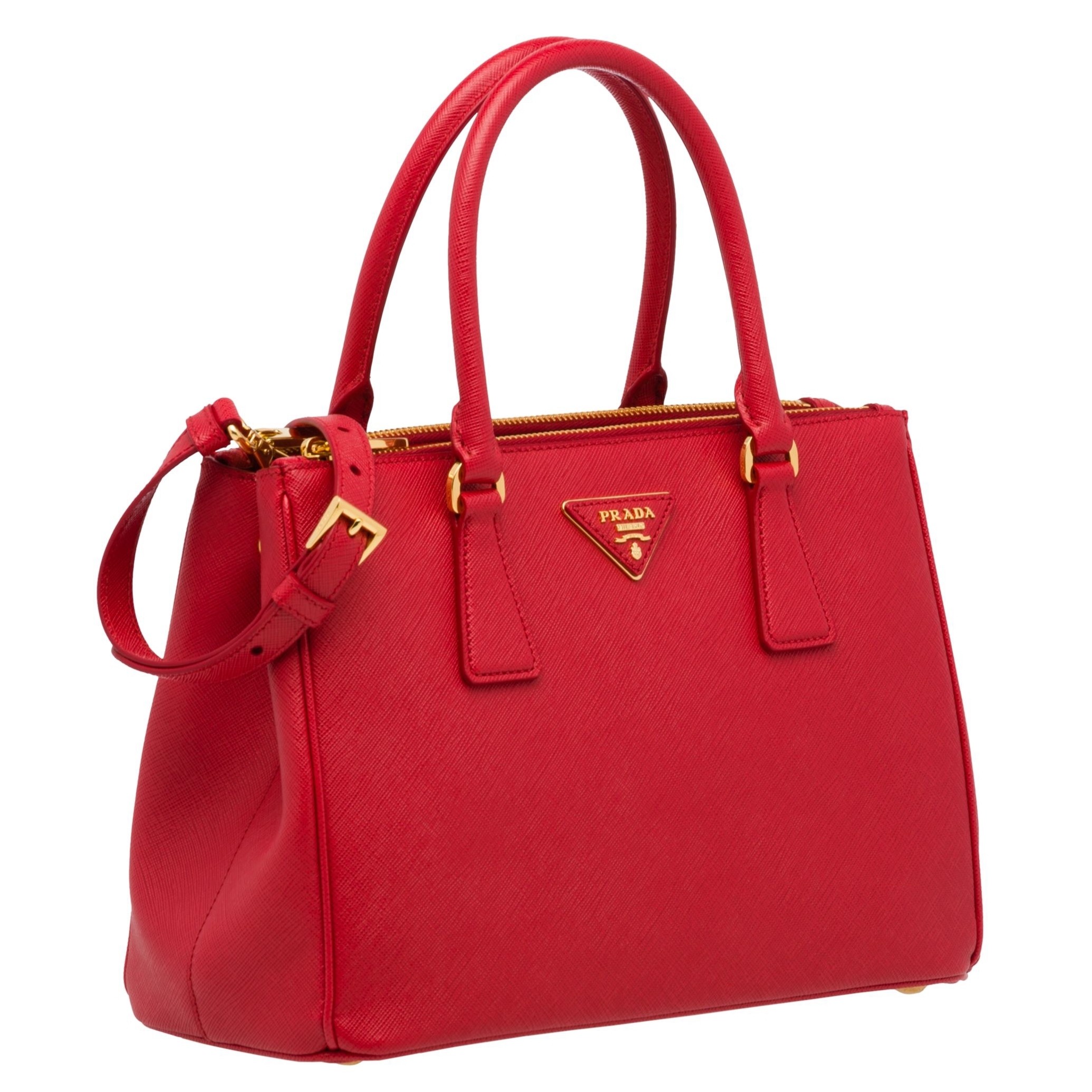 Pra*a small galleria bag in red saffiano leather
