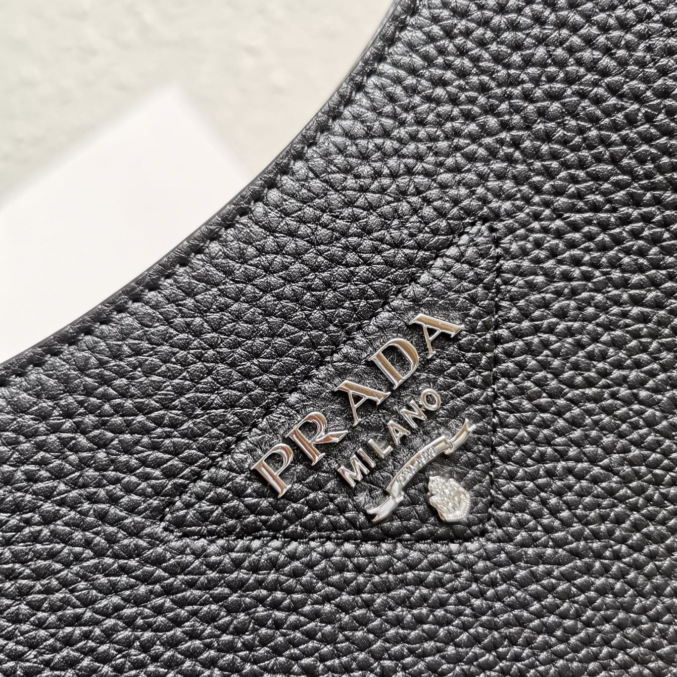 Pra*a hobo bag in black grained leather