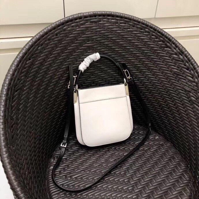 Pra*a small margit bag in white calfskin