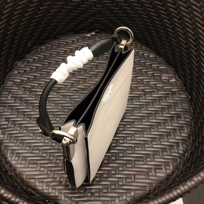 Pra*a small margit bag in white calfskin