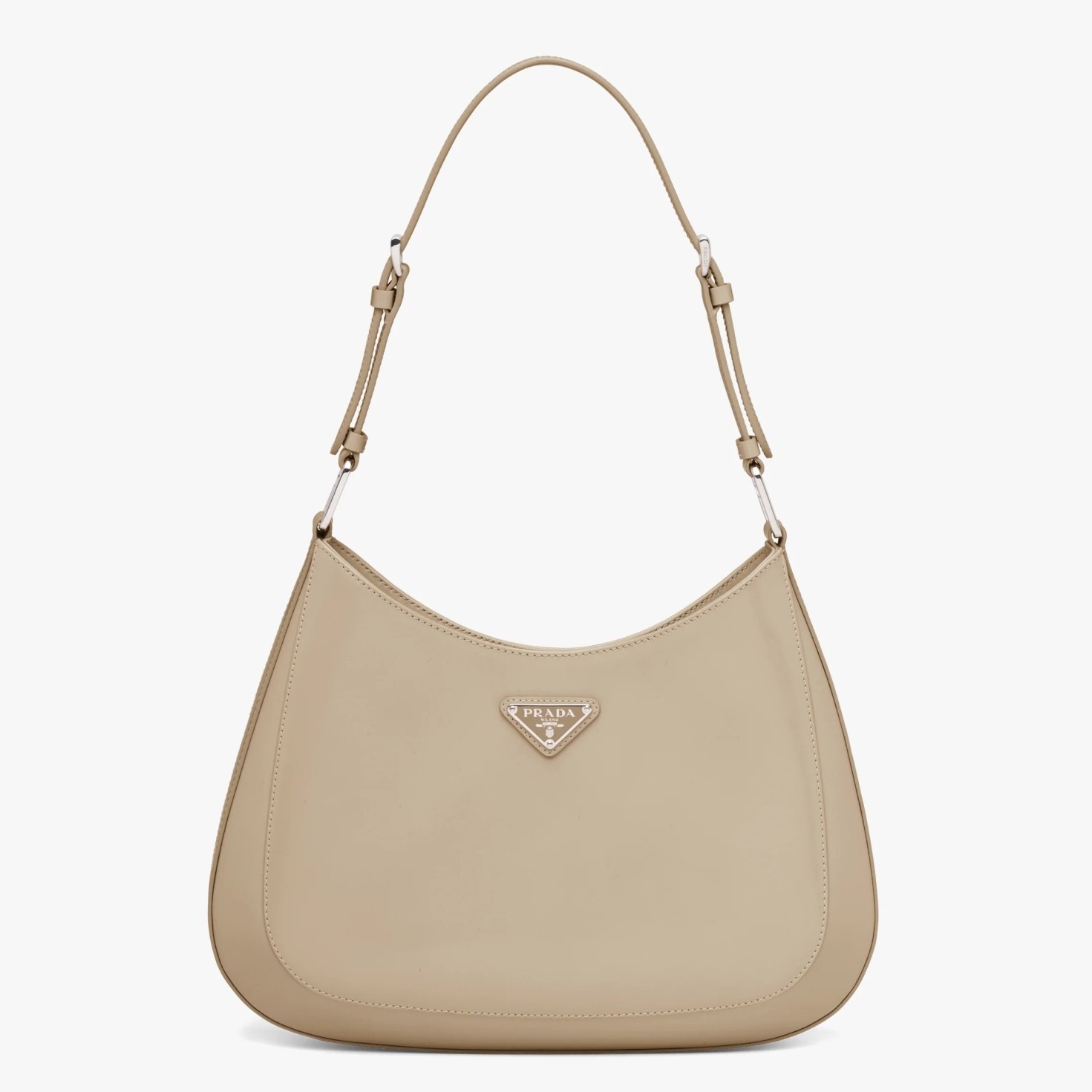 Pra*a cleo shoulder large bag in beige brushed leather