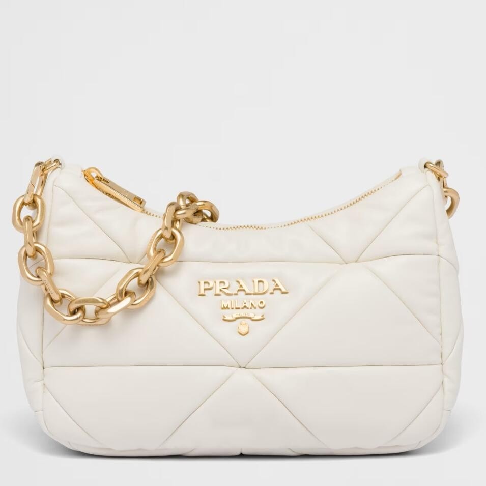 Pra*a system patchwork bag in white nappa leather