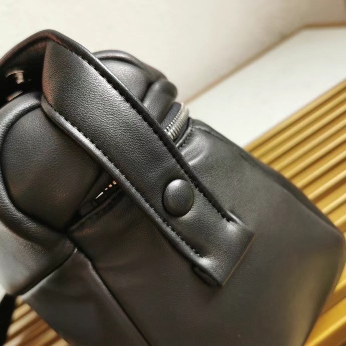 Pra*a signaux bag in black padded nappa leather