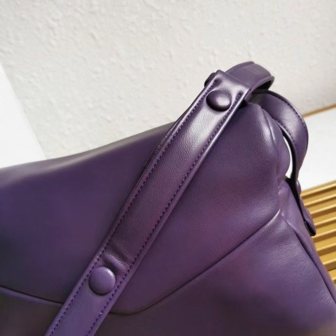 Pra*a signaux bag in violet padded nappa leather