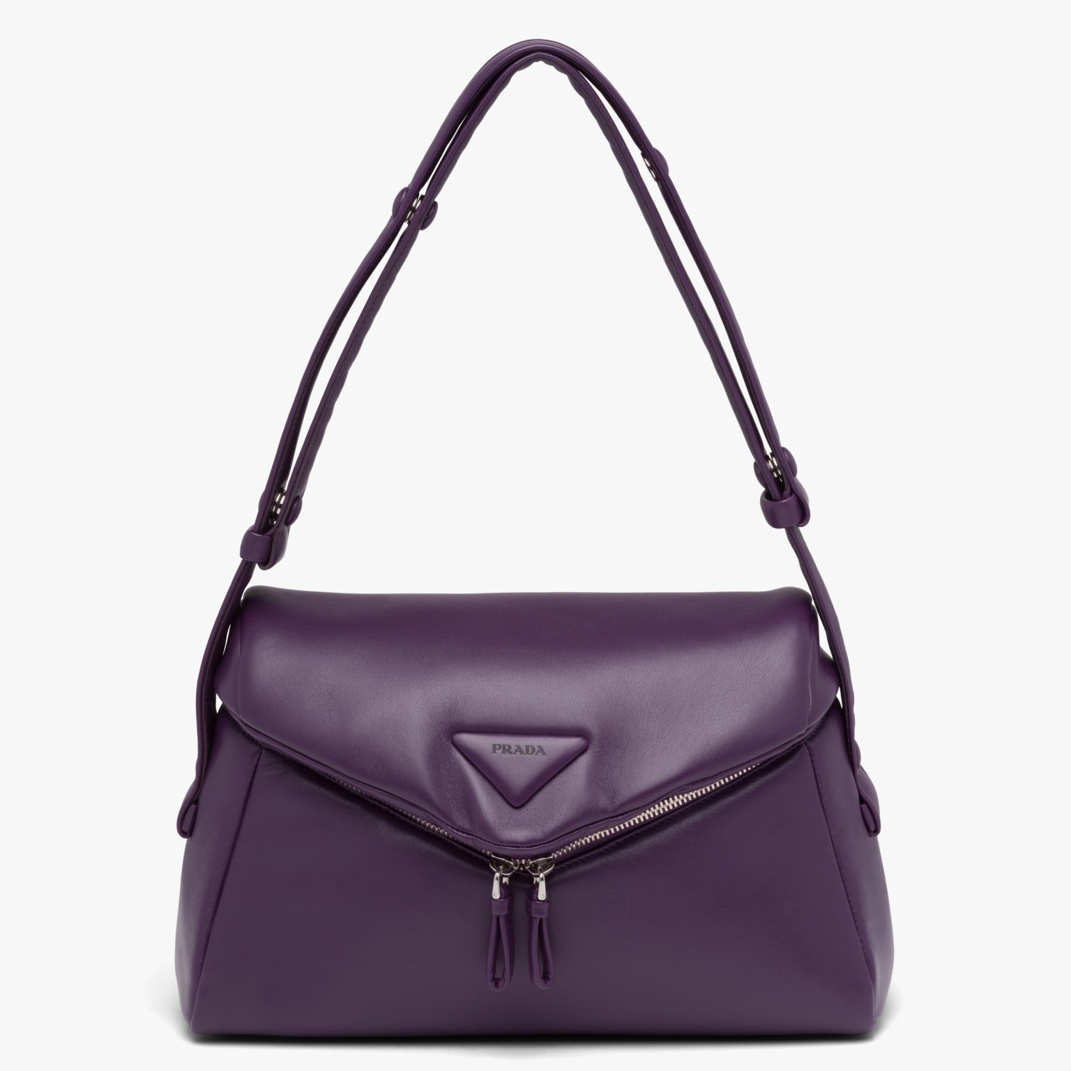 Pra*a signaux bag in violet padded nappa leather
