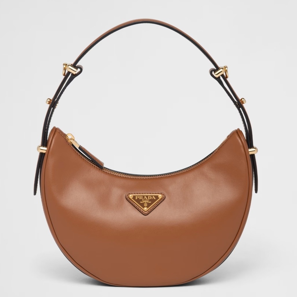 Pra*a arque shoulder bag in brown leather