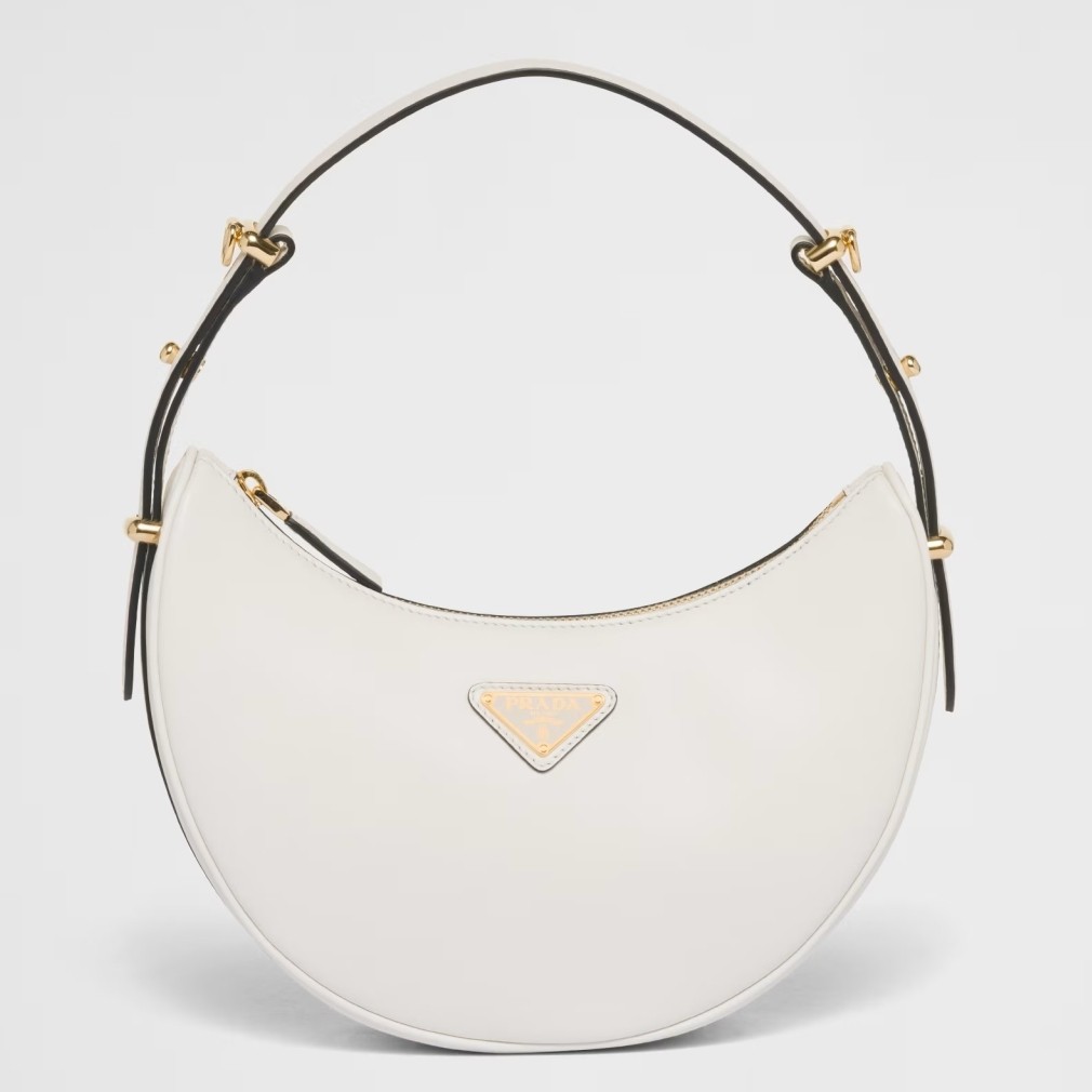 Pra*a arque shoulder bag in white leather