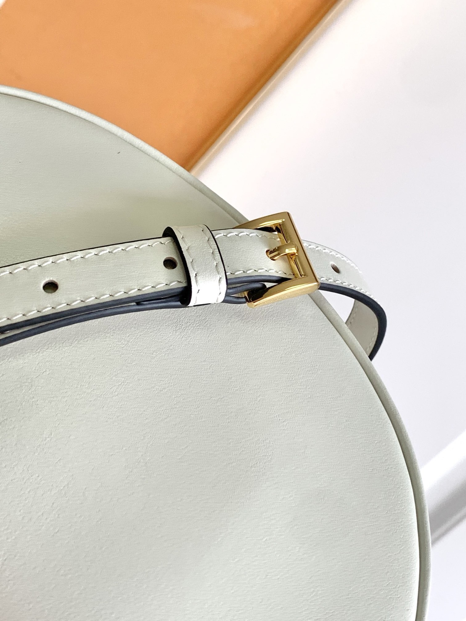 Pra*a arque mini shoulder bag in white leather