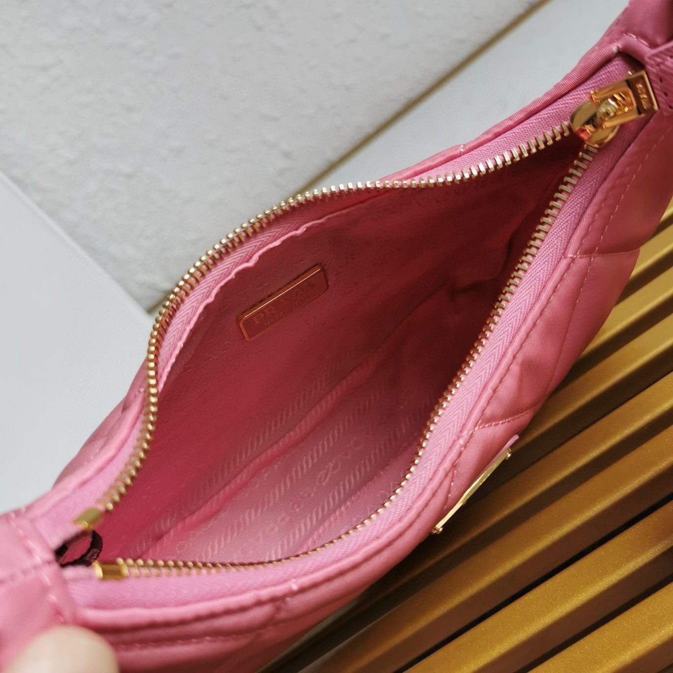 Pra*a re-edition 1995 chaine mini bag in pink re-nylon