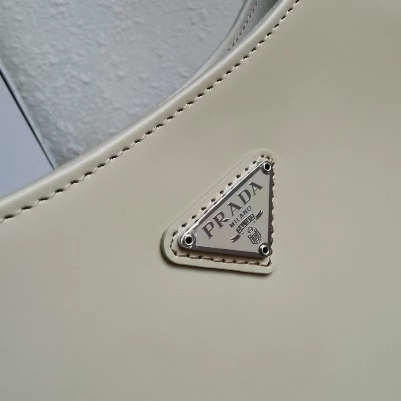 Pra*a cleo shoulder small bag in beige brushed leather