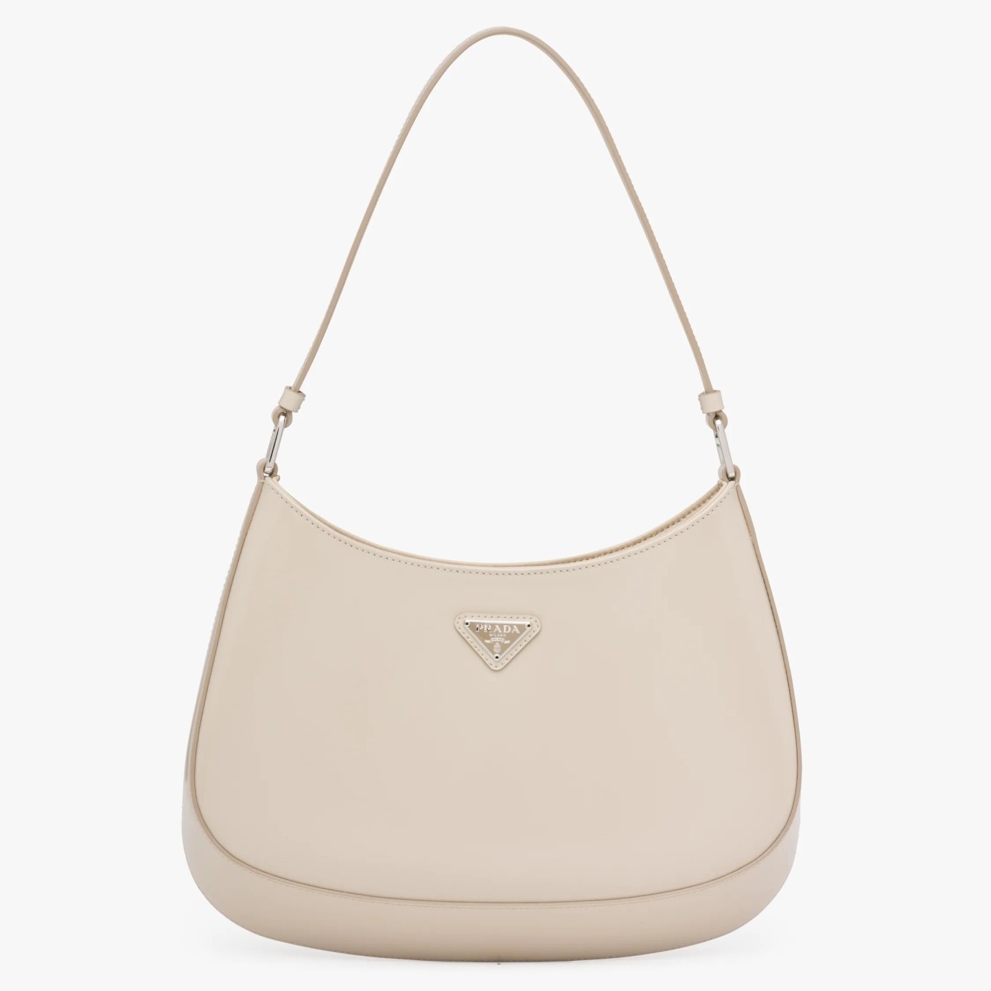 Pra*a cleo shoulder small bag in beige brushed leather