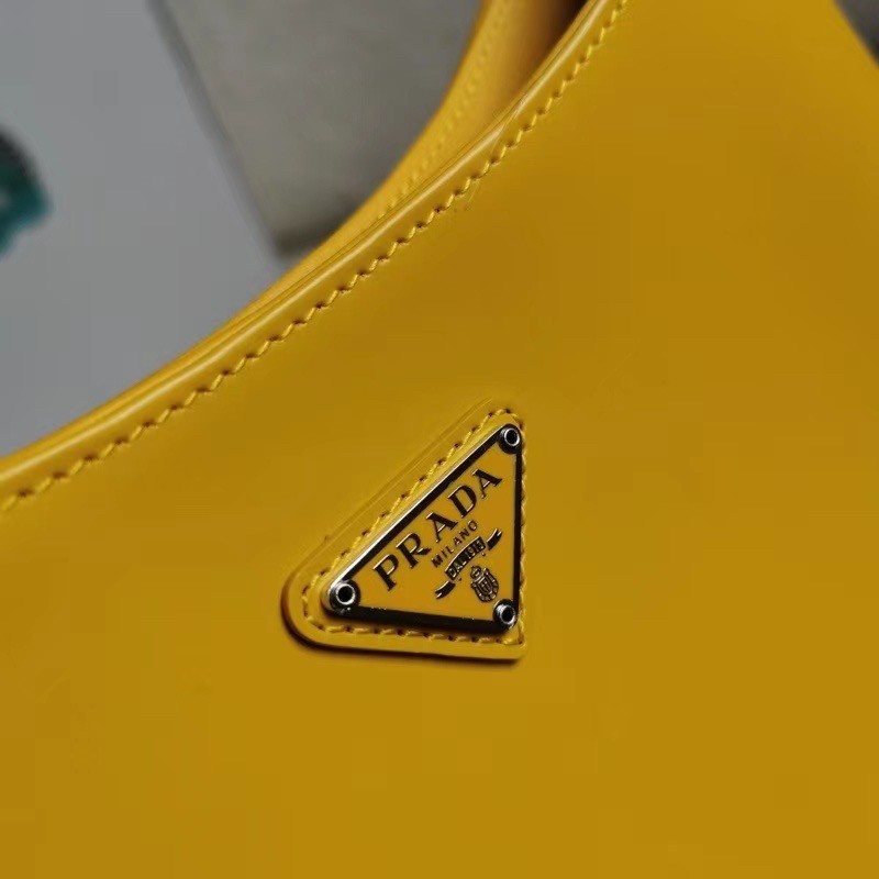 Pra*a cleo shoulder small bag in yellow brushed leather
