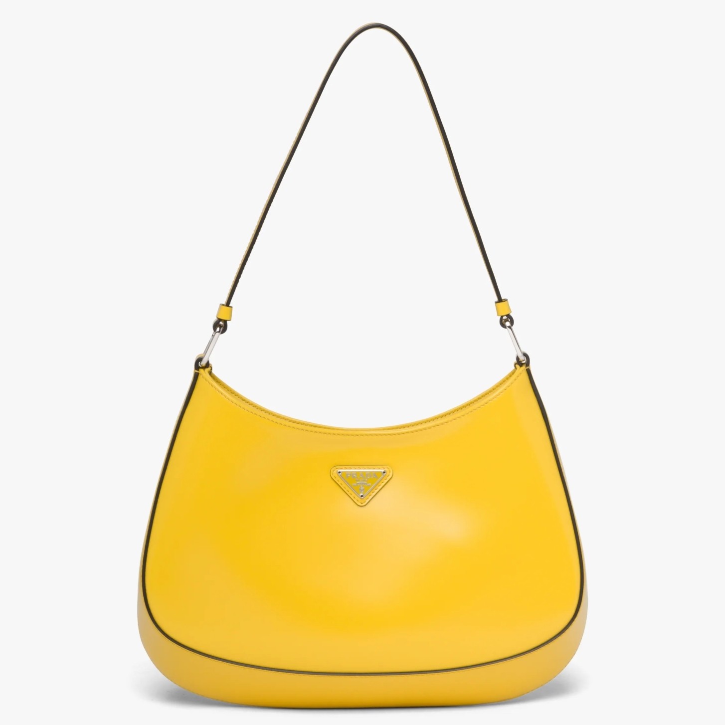 Pra*a cleo shoulder small bag in yellow brushed leather