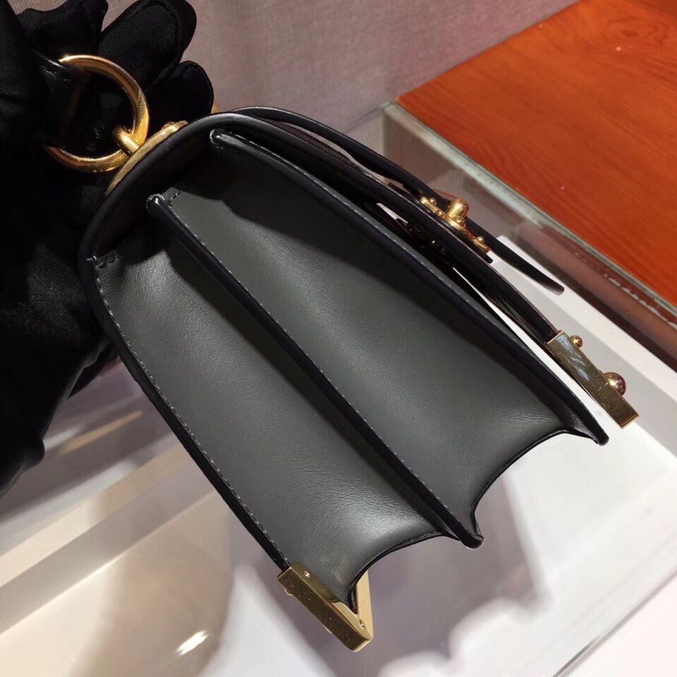 Pra*a cahier shoulder bag in grey/black leather