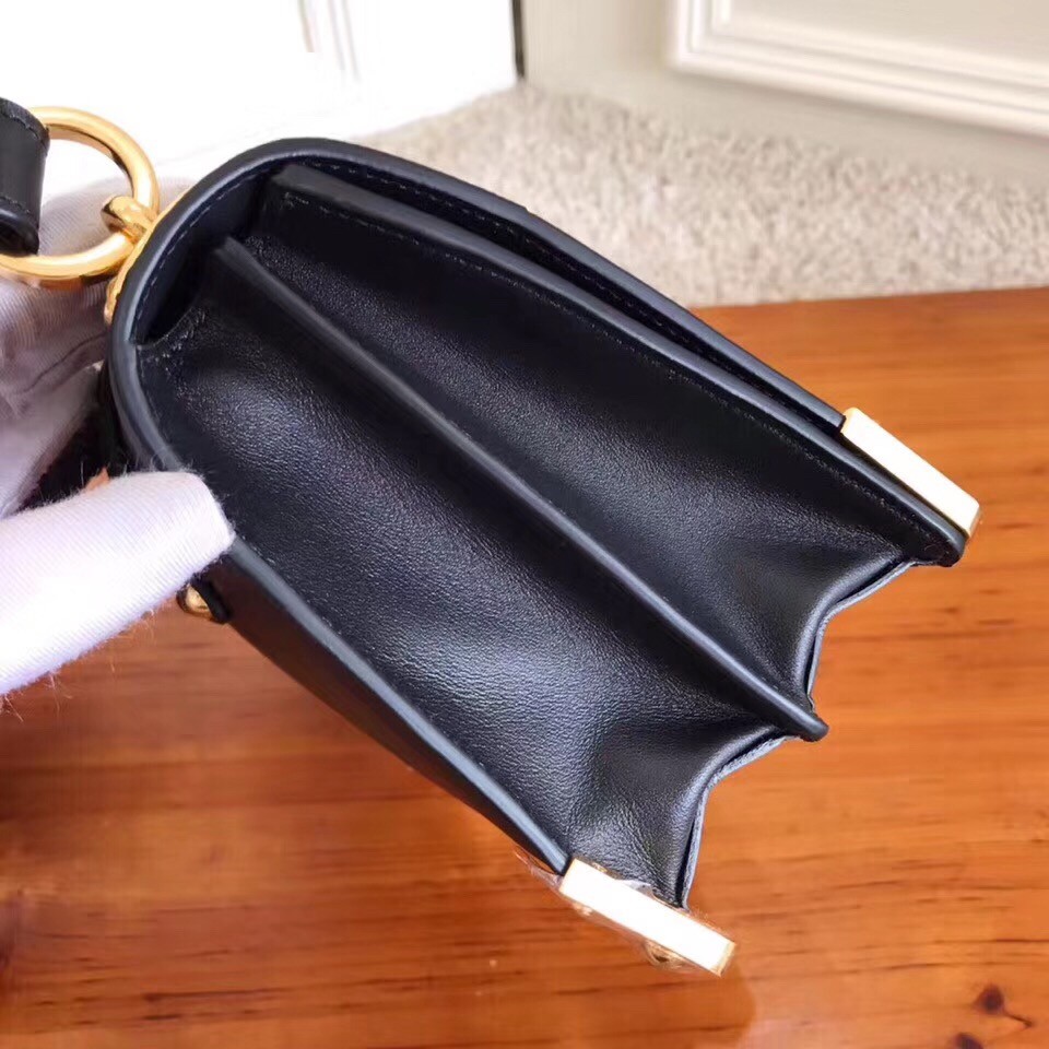 Pra*a cahier shoulder bag in black leather