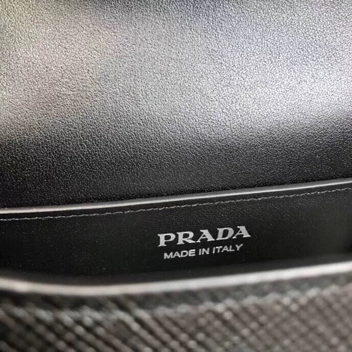 Pra*a so black monochrome flap bag