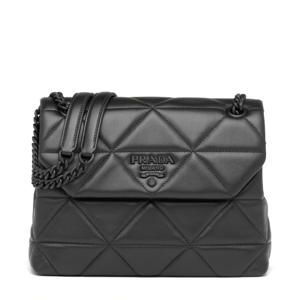 Pra*a spectrum medium bag in black nappa leather