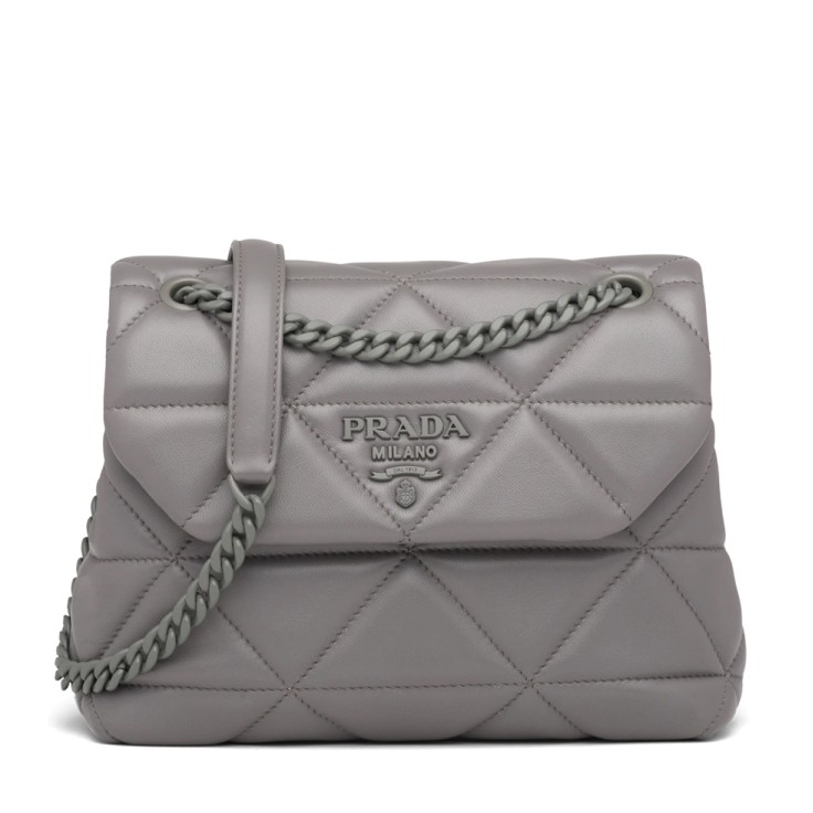Pra*a spectrum small bag in grey nappa leather