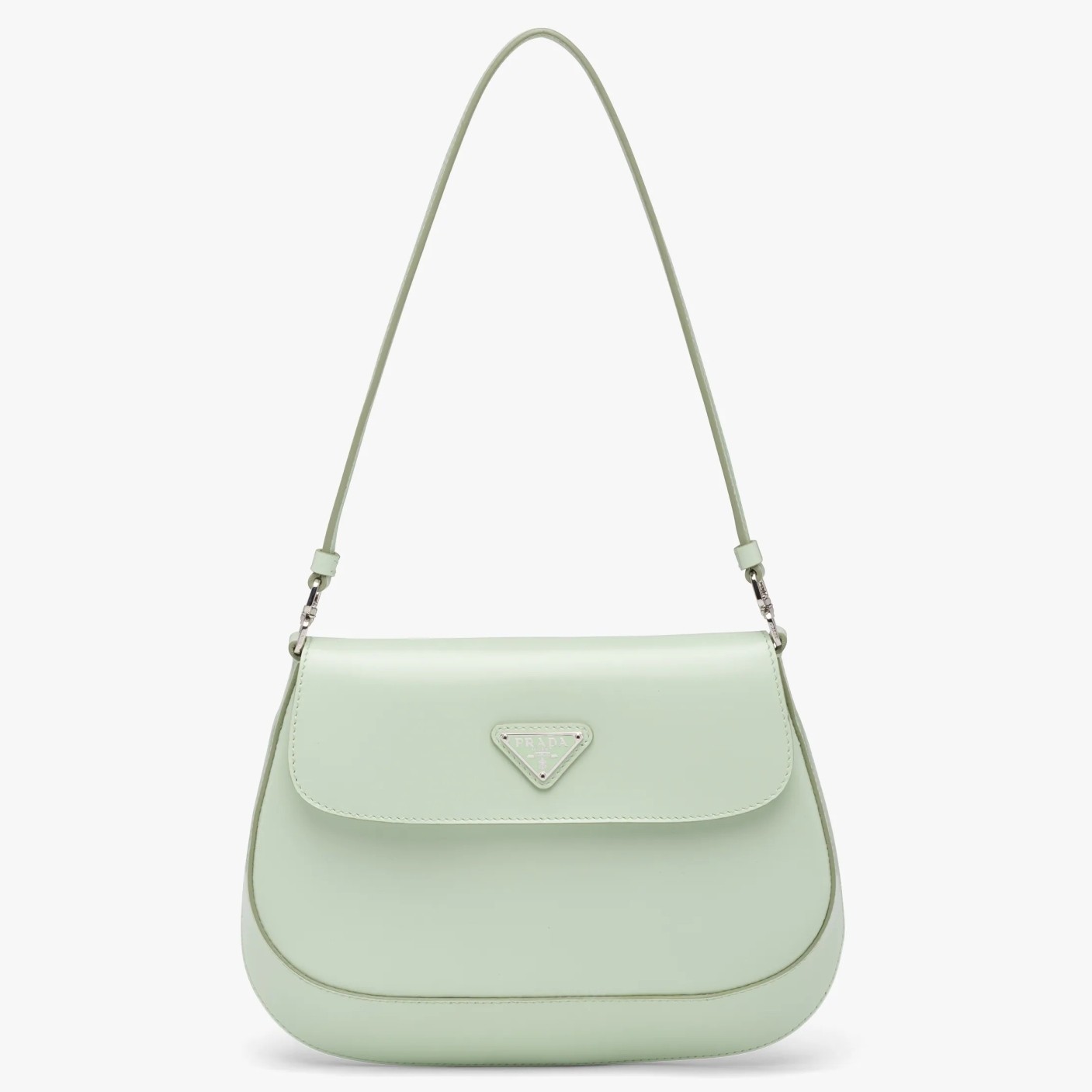 Pra*a aqua brushed leather cleo shoulder bag with flap