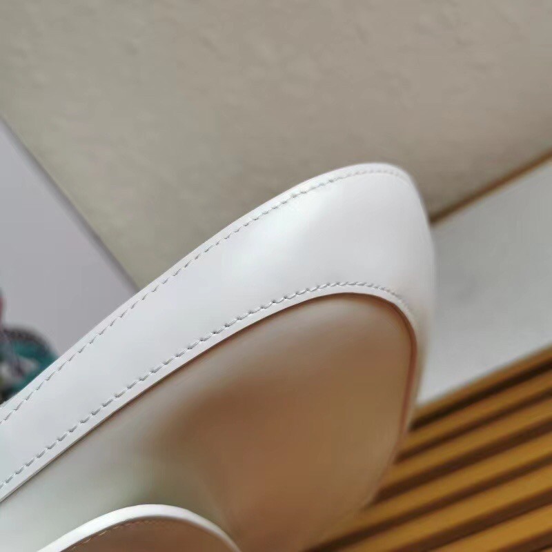 Pra*a white brushed leather cleo shoulder bag with flap