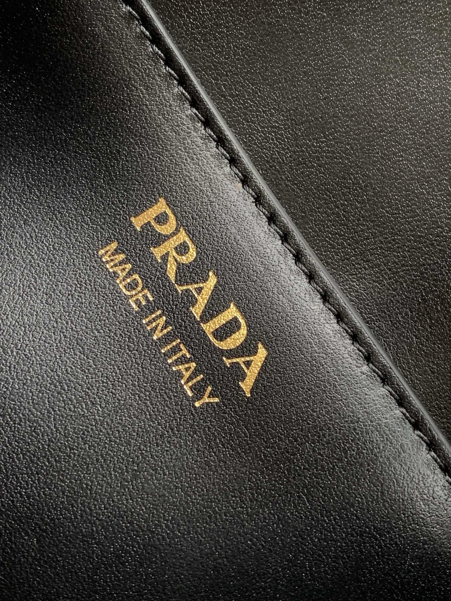 Pra*a shoulder bag in black smooth calfskin