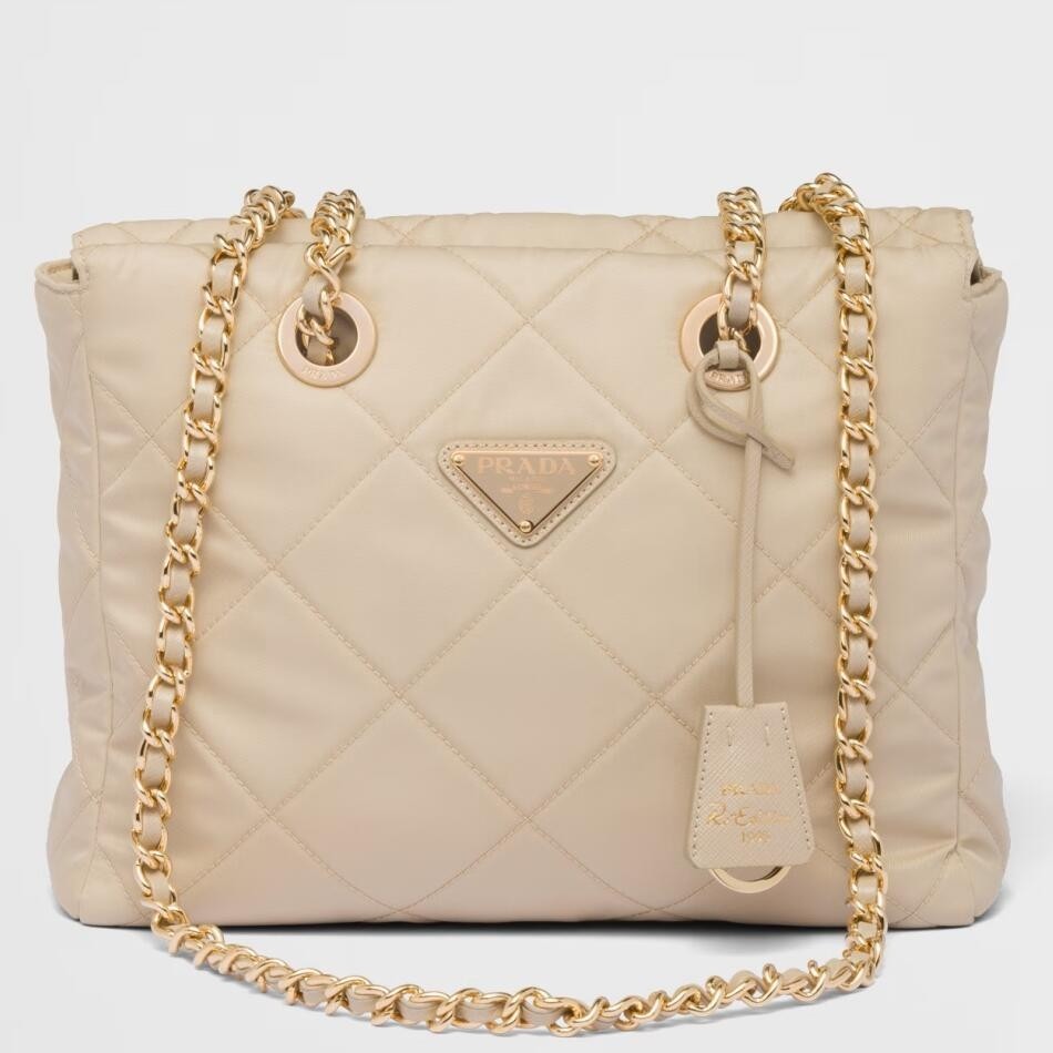 Pra*a re-edition 1995 tote bag in beige re-nylon