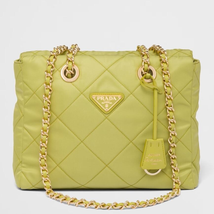Pra*a re-edition 1995 tote bag in lime green re-nylon