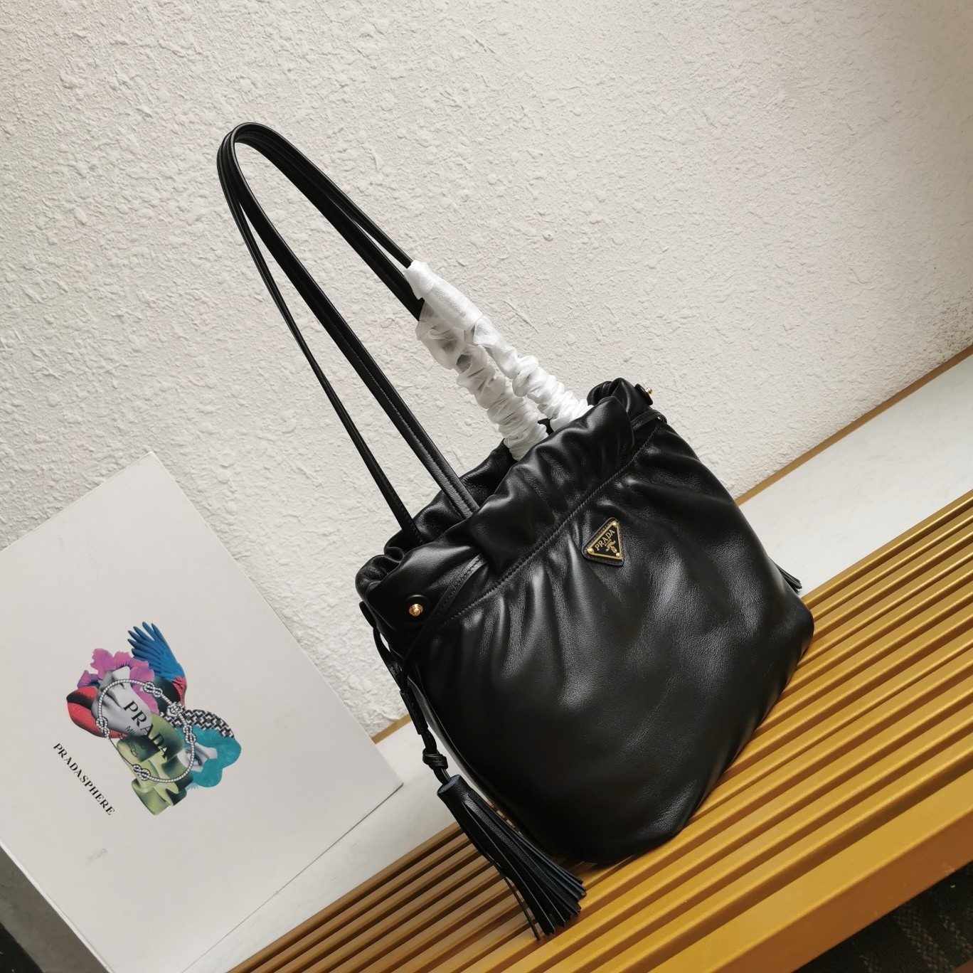 Pra*a shoulder bag in black nappa leather