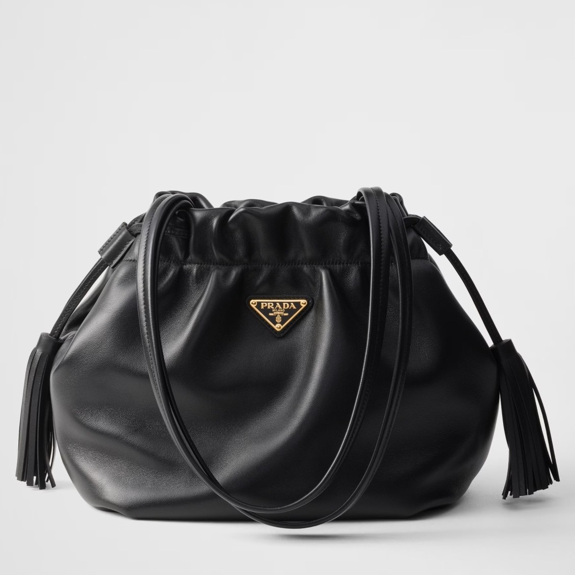Pra*a shoulder bag in black nappa leather