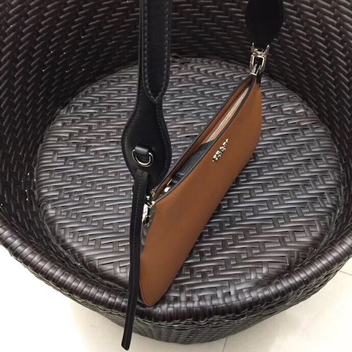 Pra*a brown sidonie leather shoulder bag