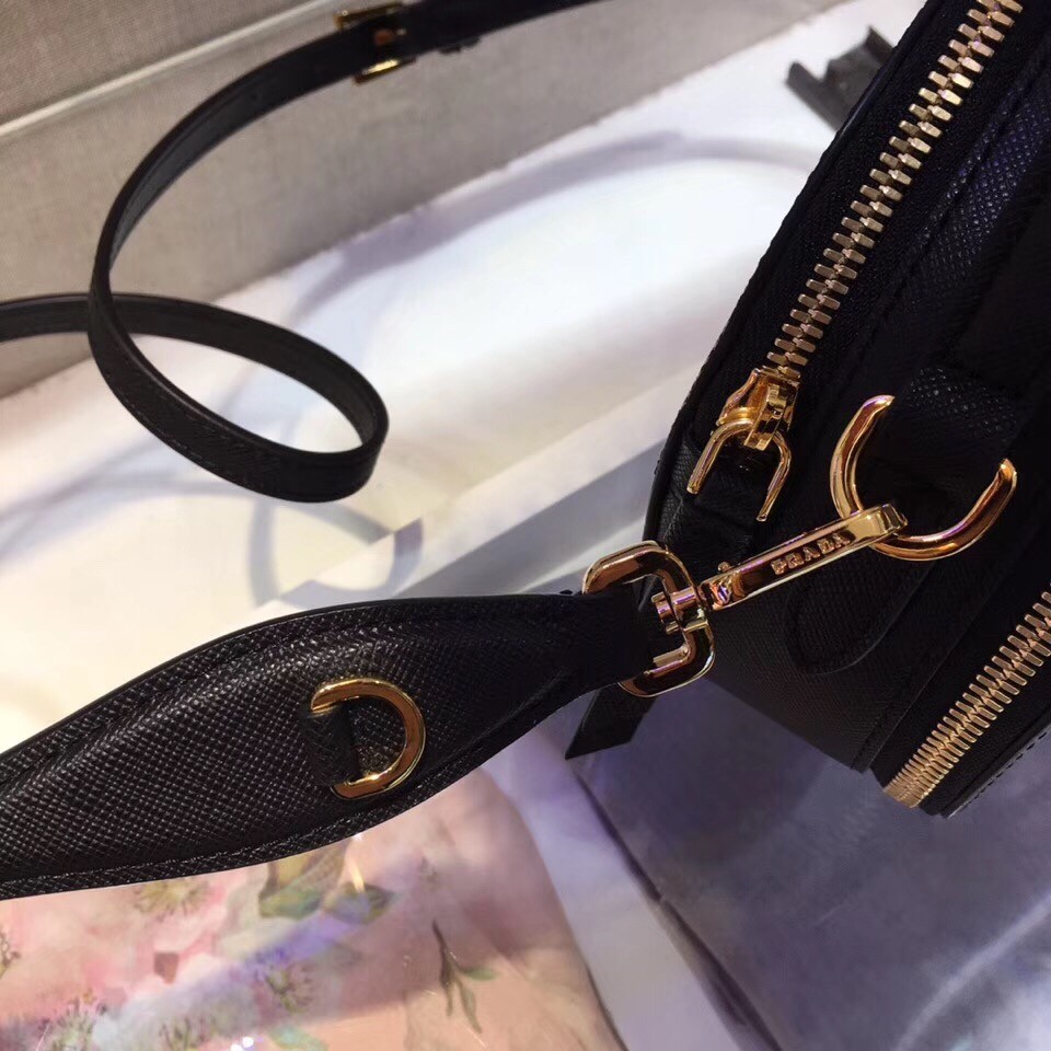 Pra*a odette black saffiano leather bag