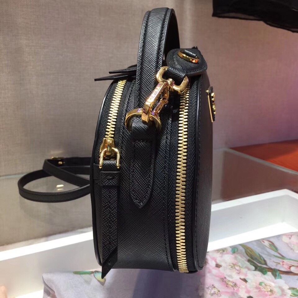 Pra*a odette black saffiano leather bag